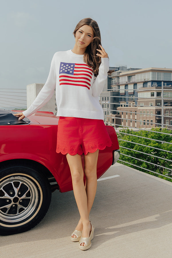 The Maya High Waist Scalloped Shorts Image - 3