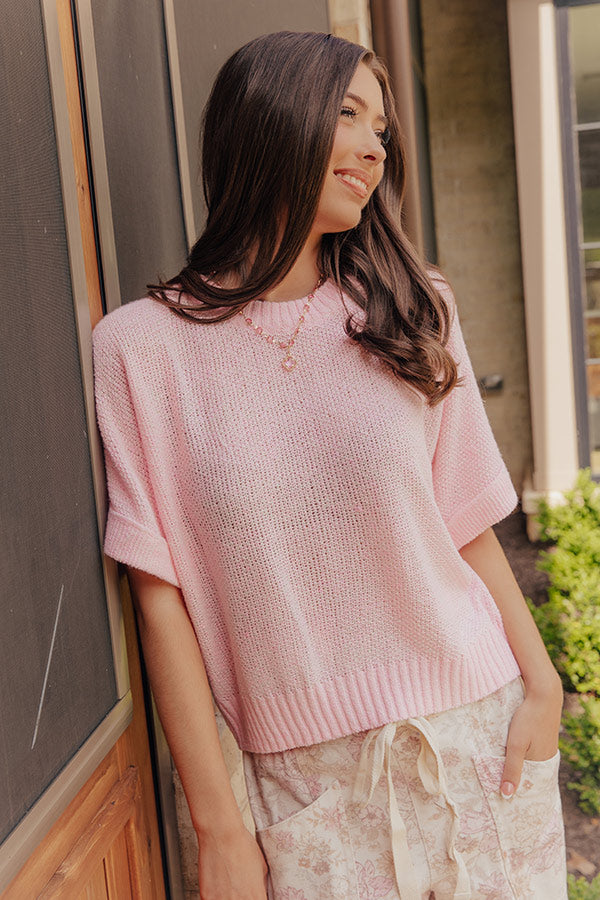 Easygoing Charm Knit Top in Pink