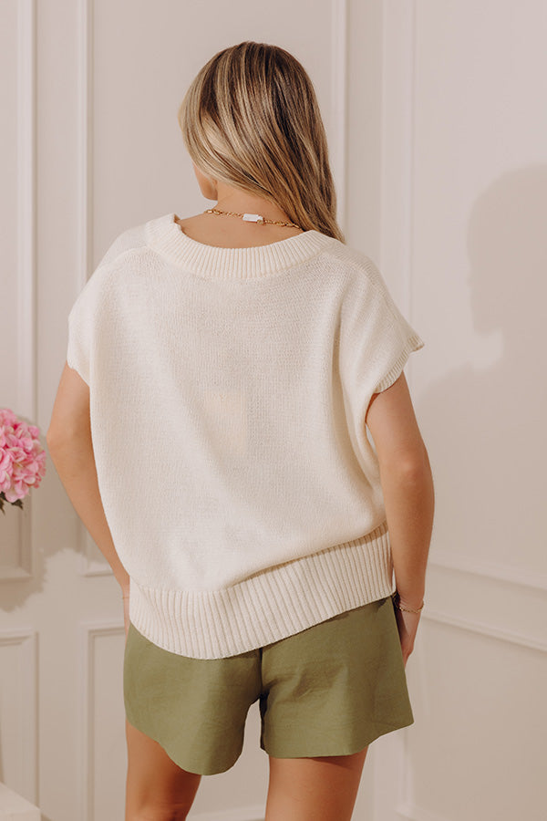 Light And Airy Knit Top in Cream Image - 4