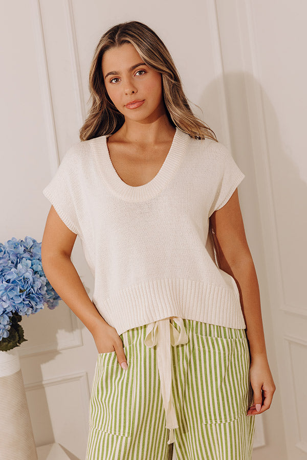 Light And Airy Knit Top in Cream Image - 1