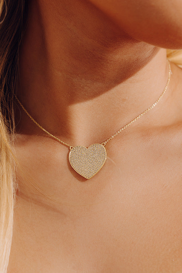 Melinda Maria XL You Have My Whole Heart Pave Necklace Image - 2