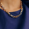 Melinda Maria Ashley Chain Link 9mm Necklace in 2 Tone Image - 1