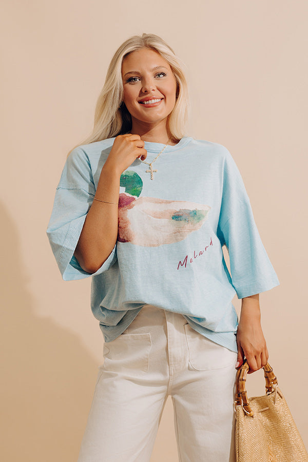 Mallard Mode Oversized Graphic Tee Image - 4