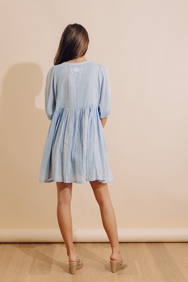 Pretty Details Floral Embroidered Mini Dress Image - 4