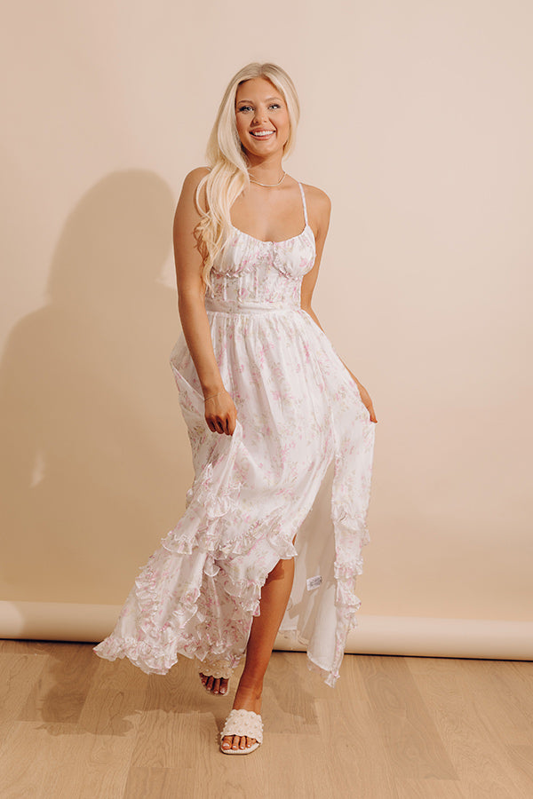 Garden Romance Corset Ruffle Maxi Dress Image - 1