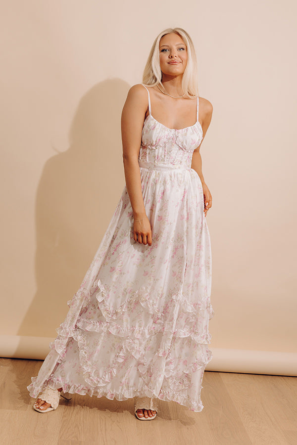 Garden Romance Corset Ruffle Maxi Dress Image - 2