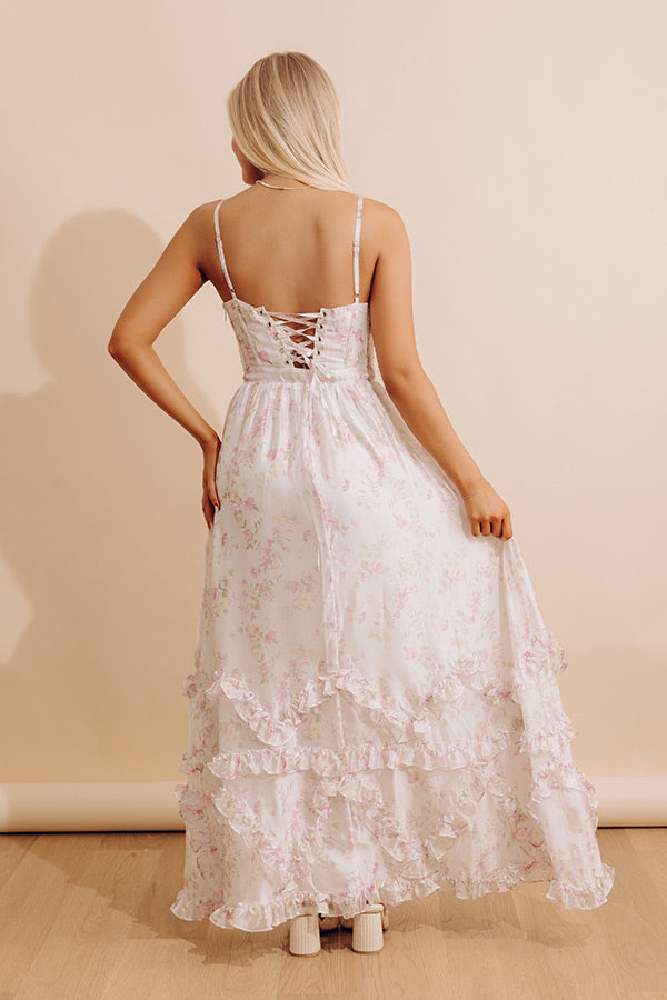 Garden Romance Corset Ruffle Maxi Dress Image - 3