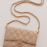 City Classic Faux Leather Quilted Clutch in Warm Taupe Image - 1