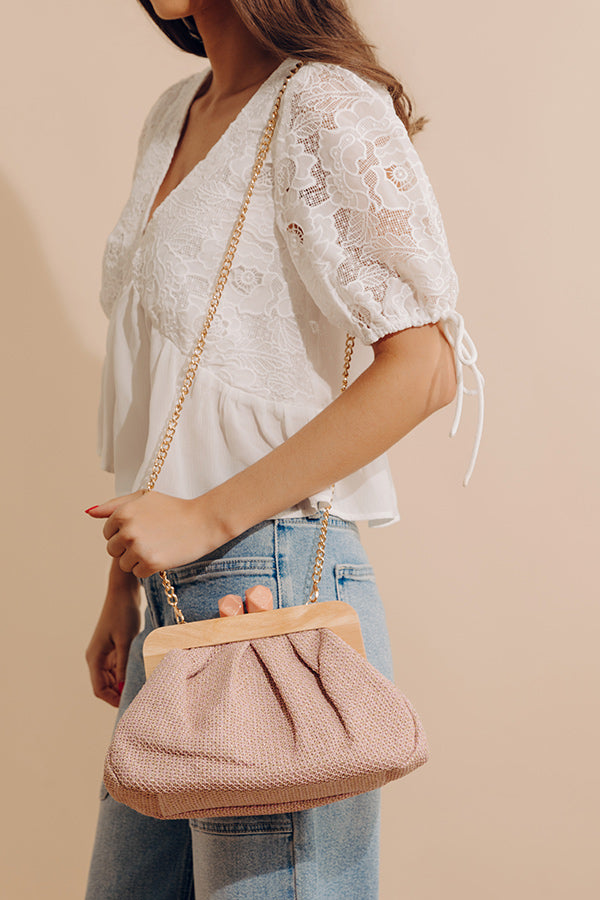 Vacation Muse Woven Clutch in Pink Image - 4