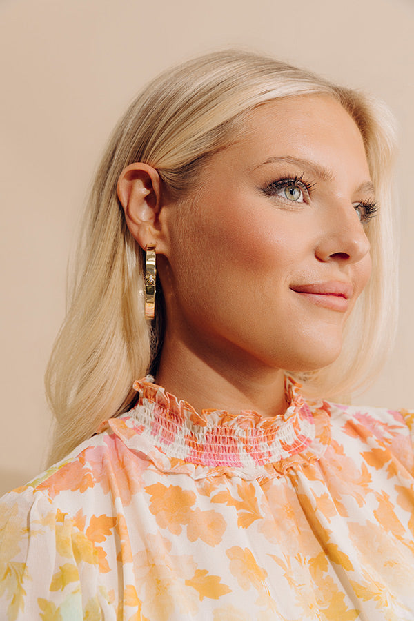 Melinda Maria Ashley Lock 2 inch Hoop Earrings