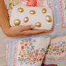 Call It Chic Faux Leather Studded Clutch in Cream Image - 1