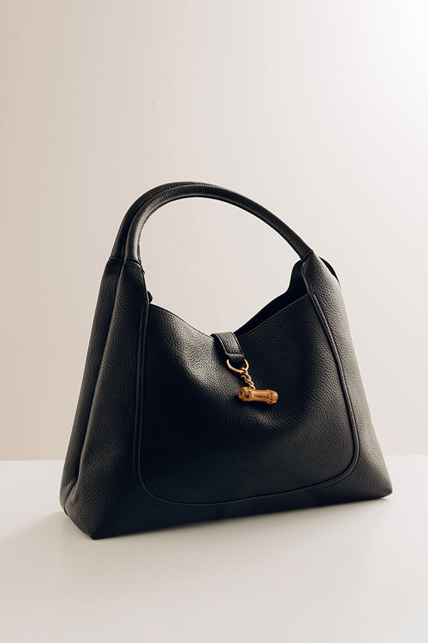 Milan Moment Faux Leather Tote in Black