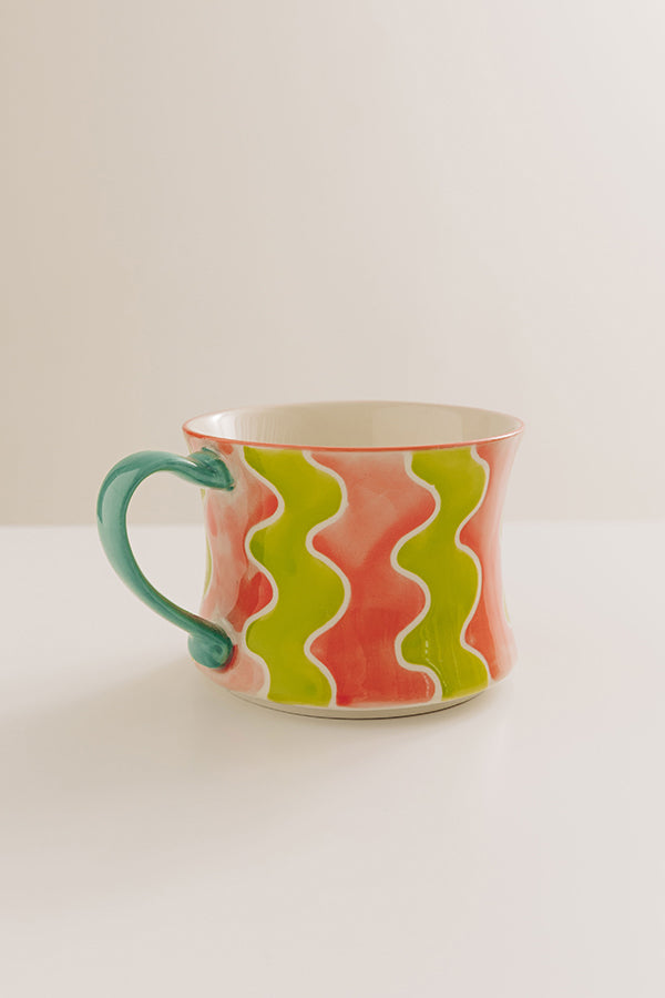 Pop Of Color Stoneware Mug in Coral Image - 1