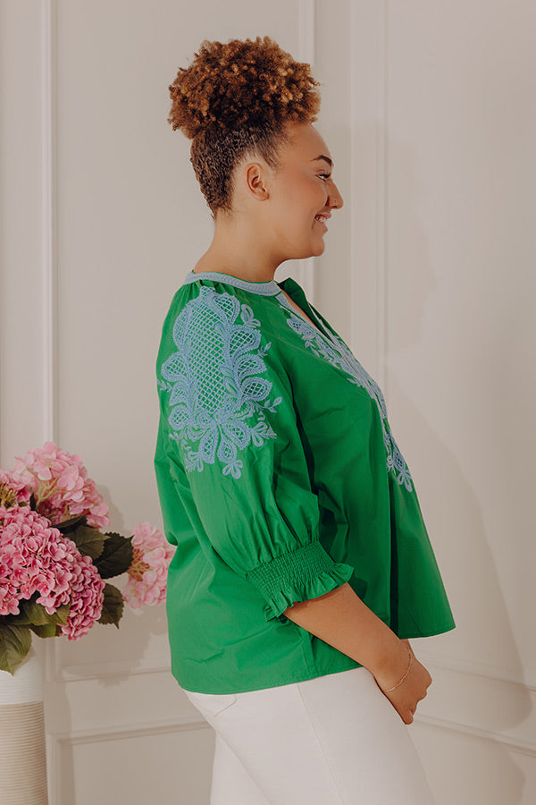 Effortless Riviera Floral Embroidered Top Image - 3