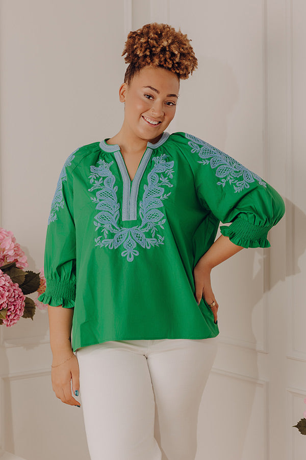 Effortless Riviera Floral Embroidered Top Image - 4
