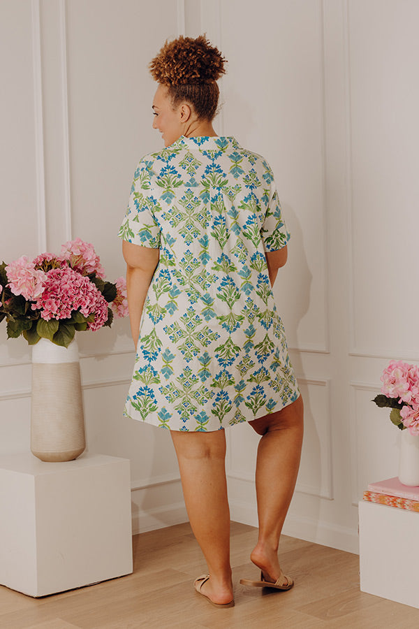 Sweet Garden Floral Button Down Mini Dress Curves Image - 3
