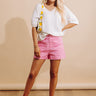 Checkered Charm High Waist Gingham Shorts in Pink Image - 1
