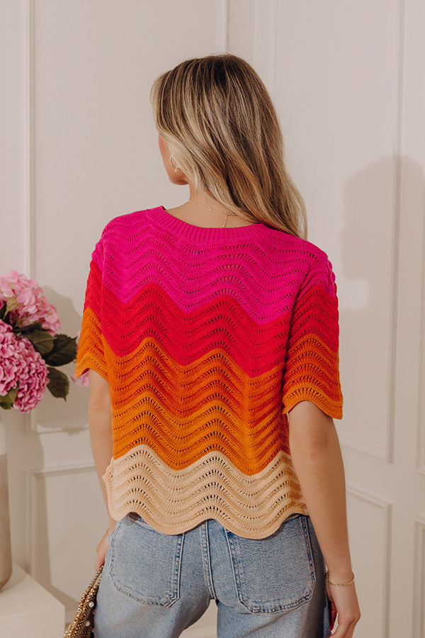 Charming in Color Pointelle Knit Color Block Top Image - 4