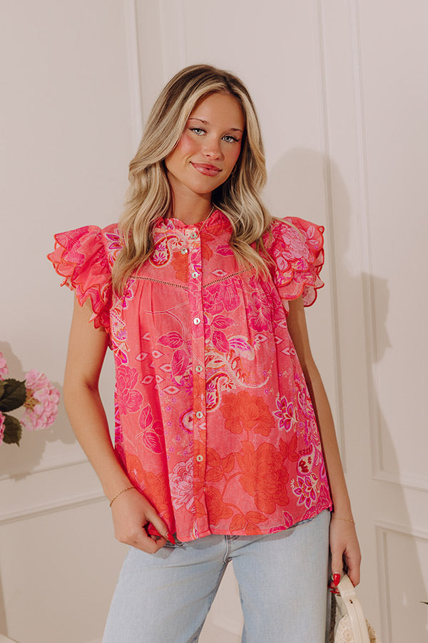 Darling in Florals Button Up Top Image - 5