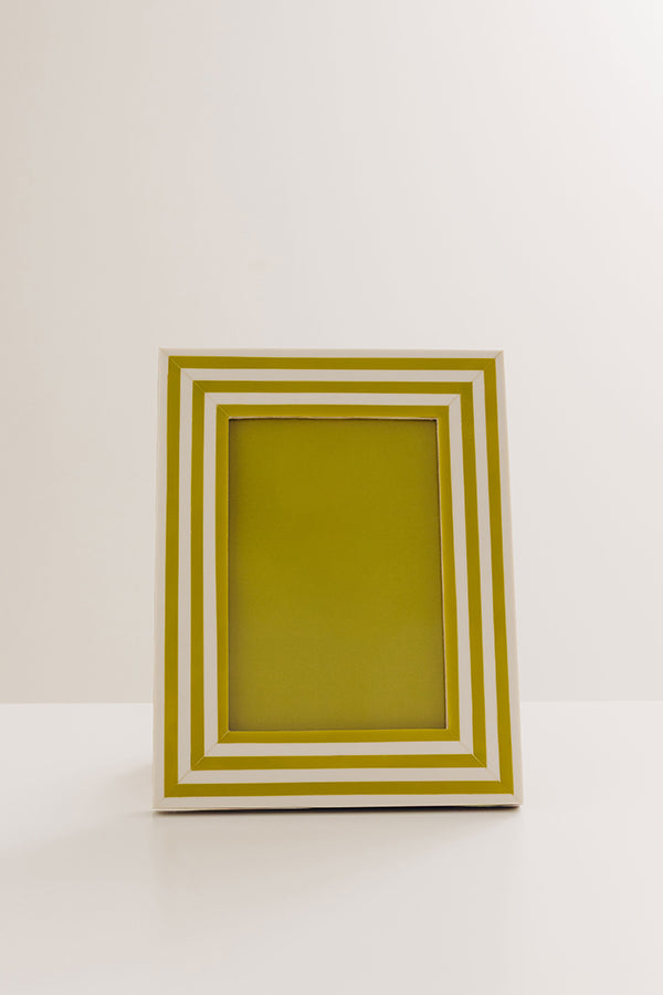 Stripe A Pose Resin Photo Frame in Lime Punch Image - 2