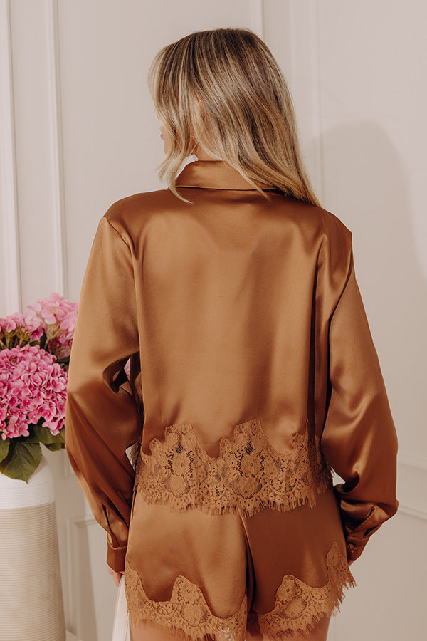 Elite Evening Satin Button Up Top Image - 3
