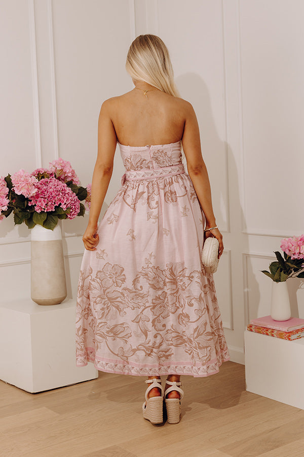 Paris Petals Midi Dress in Pink Image - 5
