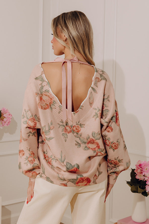 Morning Stroll Floral Knit Sweater Image - 2