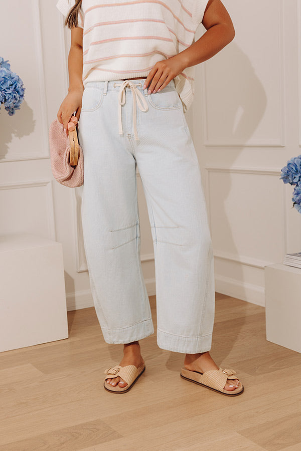 Casual Luxe Midrise Barrel Leg Jean