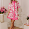 Sweet Petals Linen-Blend Button Down Mini Dress Image - 1