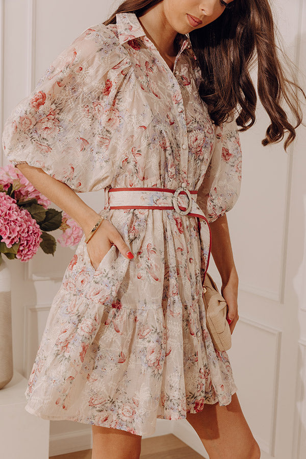 High Society Florals Embroidered Mini Dress Image - 4