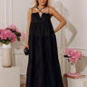 Modern Muse Poplin Tiered Maxi Dress in Black Image - 1