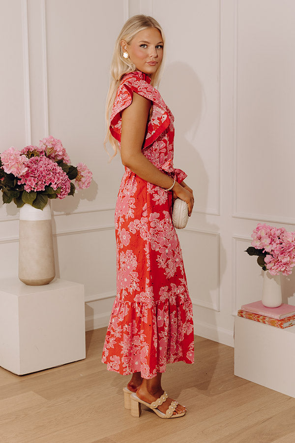 Floral Keepsake Eyelet Midi Dress Image - 4