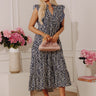 Sway In Style Tiered Midi Dress in Navy Image - 1