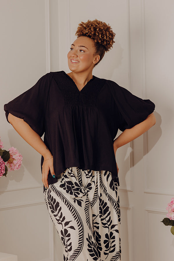 Penthouse Poise Smocked Top Curves Image - 2