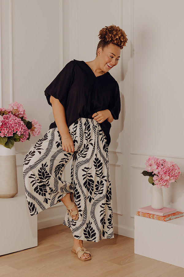 Floral Getaway High Waist Wide Leg Pants Curves Image - 4