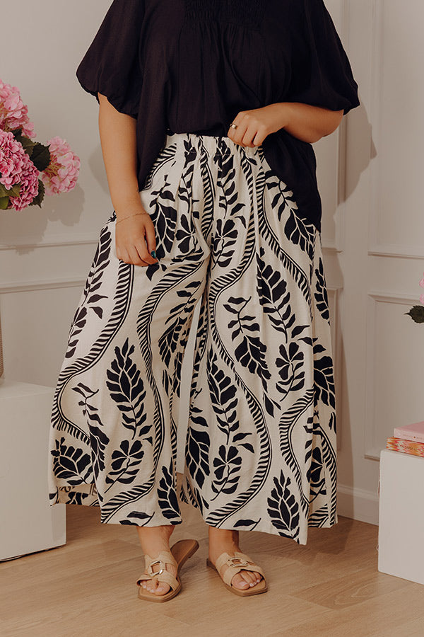 Floral Getaway High Waist Wide Leg Pants Curves Image - 1