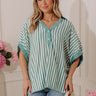 Dockside Chic Stripe Top in Teal Image - 1