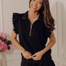 Favorite Fit Quarter Zip Scuba Top in Black Image - 1