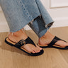 What's The Gossip Faux Leather Sandal in Black Image - 1