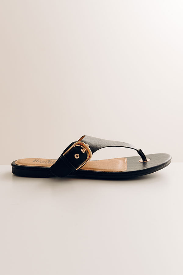 What's The Gossip Faux Leather Sandal in Black Image - 3