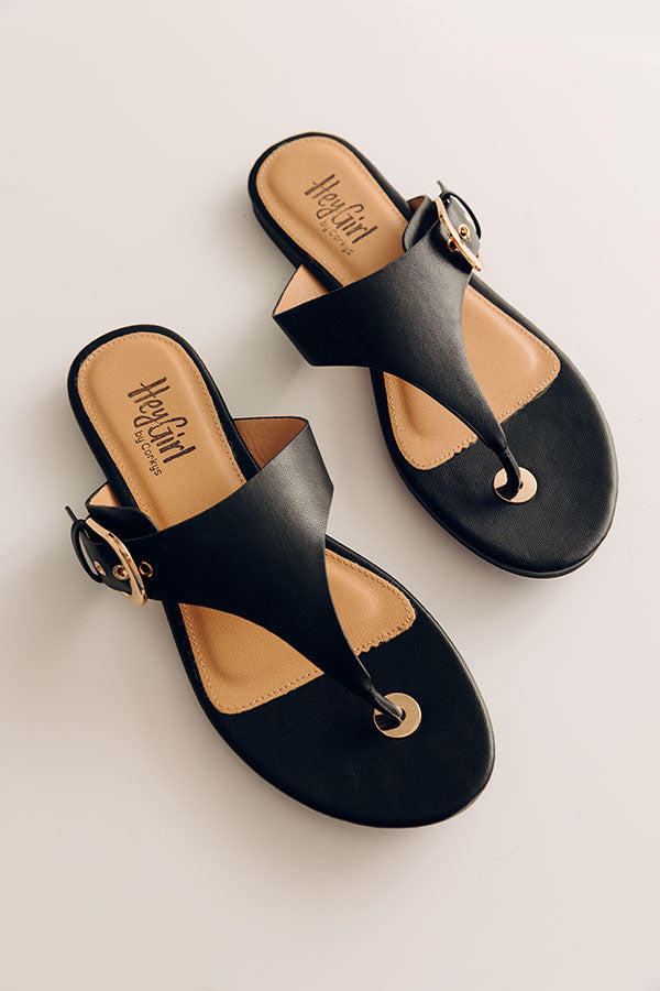 What's The Gossip Faux Leather Sandal in Black Image - 4