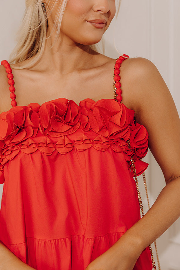 Pretty Little Allure Floral Applique Mini Dress in Red Image - 2