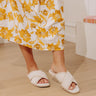 The Allie Lace Trim Woven Sandal in Cream Image - 1