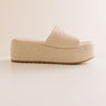 The Pismo Raffia Woven Platform Sandal in Oatmeal Image - 1
