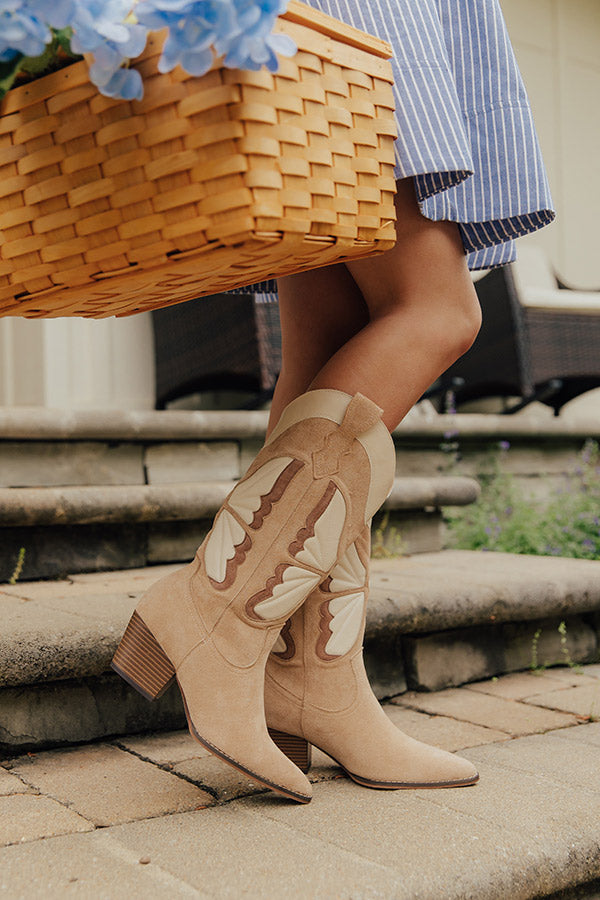 The Fairy Faux Suede Cowboy Boot Image - 2