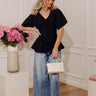 Manhattan Chic Pleated Peplum Top Image - 1