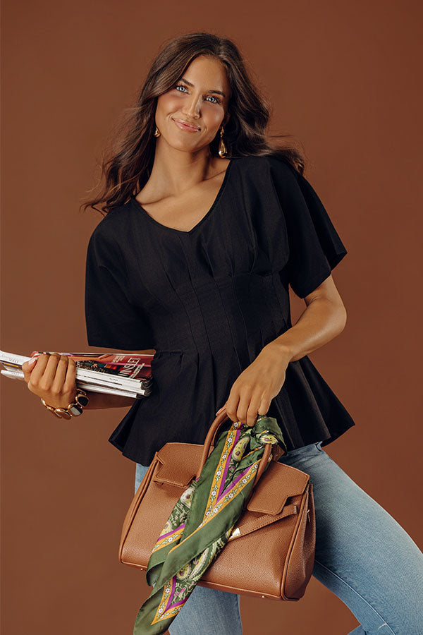 Manhattan Chic Pleated Peplum Top Image - 2