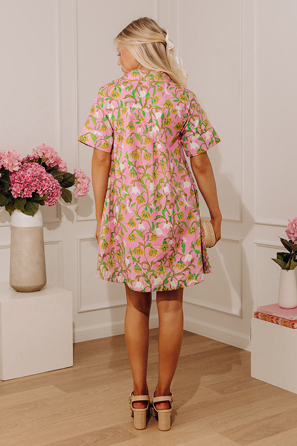 Chic At Brunch Floral Button Up Mini Dress Image - 5