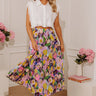 Sweet Aroma High Waist Floral Midi Skirt Image - 1
