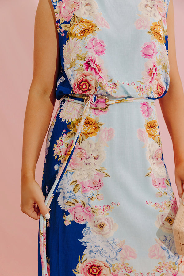 Fleur de Champagne Midi Dress in Sky Blue Image - 3